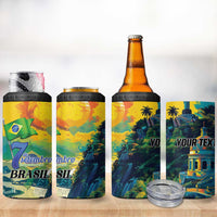 Personalized Brazil Sete de Setembro 4 in 1 Can Cooler Tumbler Brasil Rio de Janeiro Art Style - Wonder Print Shop