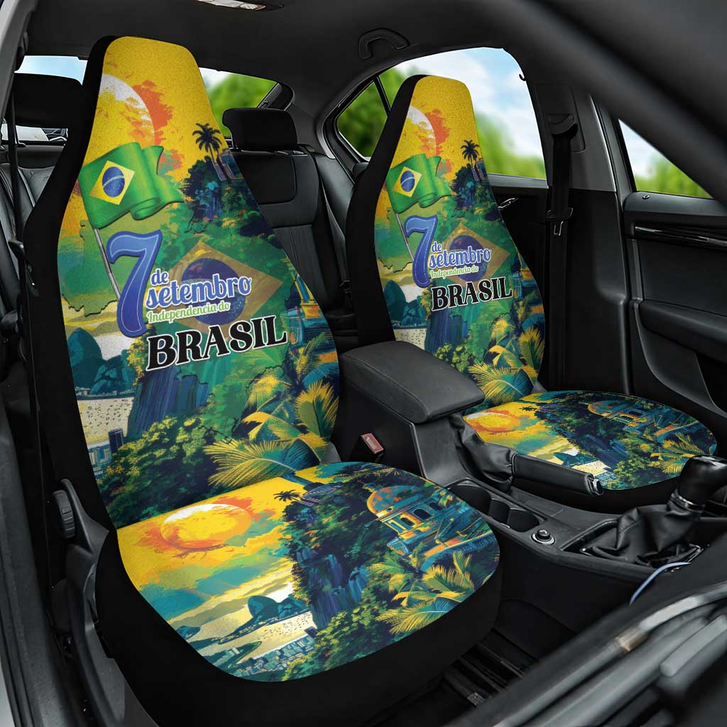 Brazil Sete de Setembro Car Seat Cover Brasil Rio de Janeiro Art Style - Wonder Print Shop