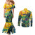 Personalized Brazil Sete de Setembro Couples Matching Mermaid Dress and Long Sleeve Button Shirt Brasil Rio de Janeiro Art Style - Wonder Print Shop