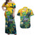 Personalized Brazil Sete de Setembro Couples Matching Off Shoulder Maxi Dress and Hawaiian Shirt Brasil Rio de Janeiro Art Style - Wonder Print Shop