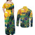 Personalized Brazil Sete de Setembro Couples Matching Off Shoulder Maxi Dress and Long Sleeve Button Shirt Brasil Rio de Janeiro Art Style - Wonder Print Shop