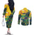Personalized Brazil Sete de Setembro Couples Matching Off The Shoulder Long Sleeve Dress and Long Sleeve Button Shirt Brasil Rio de Janeiro Art Style - Wonder Print Shop