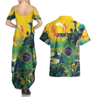 Personalized Brazil Sete de Setembro Couples Matching Summer Maxi Dress and Hawaiian Shirt Brasil Rio de Janeiro Art Style - Wonder Print Shop