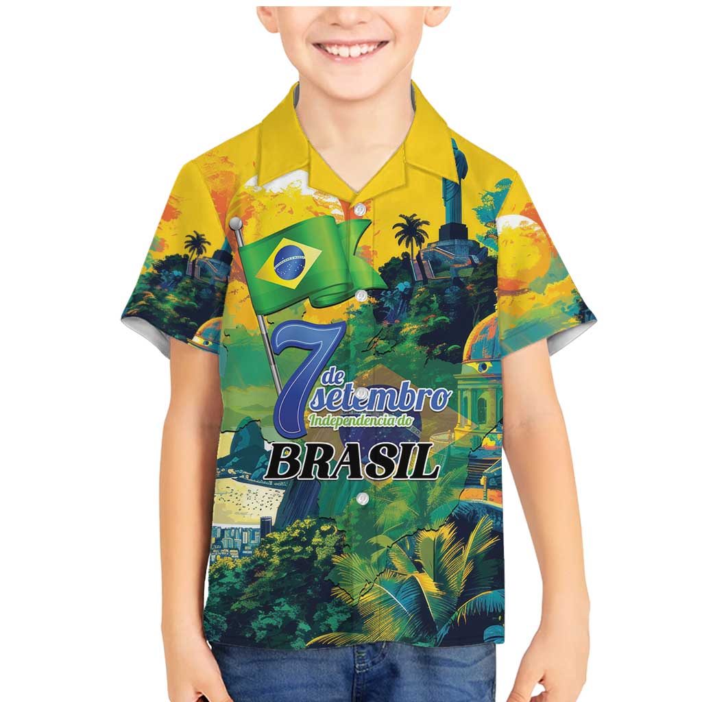 Personalized Brazil Sete de Setembro Family Matching Mermaid Dress and Hawaiian Shirt Brasil Rio de Janeiro Art Style - Wonder Print Shop