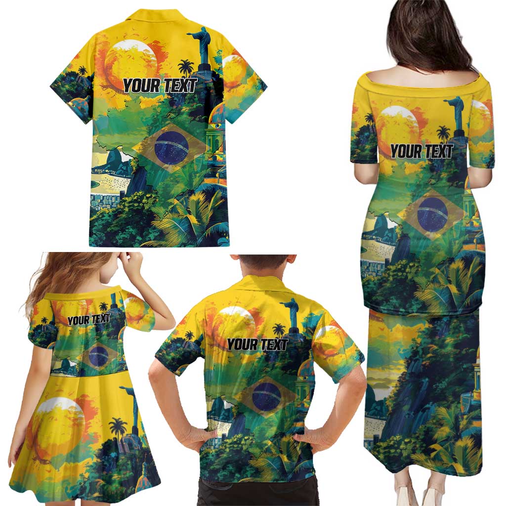 Personalized Brazil Sete de Setembro Family Matching Puletasi and Hawaiian Shirt Brasil Rio de Janeiro Art Style - Wonder Print Shop