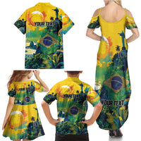Personalized Brazil Sete de Setembro Family Matching Summer Maxi Dress and Hawaiian Shirt Brasil Rio de Janeiro Art Style - Wonder Print Shop