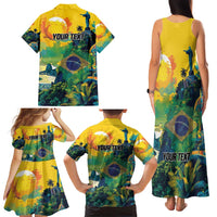 Personalized Brazil Sete de Setembro Family Matching Tank Maxi Dress and Hawaiian Shirt Brasil Rio de Janeiro Art Style - Wonder Print Shop