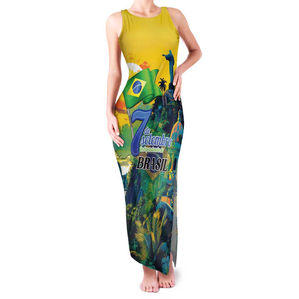 Personalized Brazil Sete de Setembro Family Matching Tank Maxi Dress and Hawaiian Shirt Brasil Rio de Janeiro Art Style - Wonder Print Shop