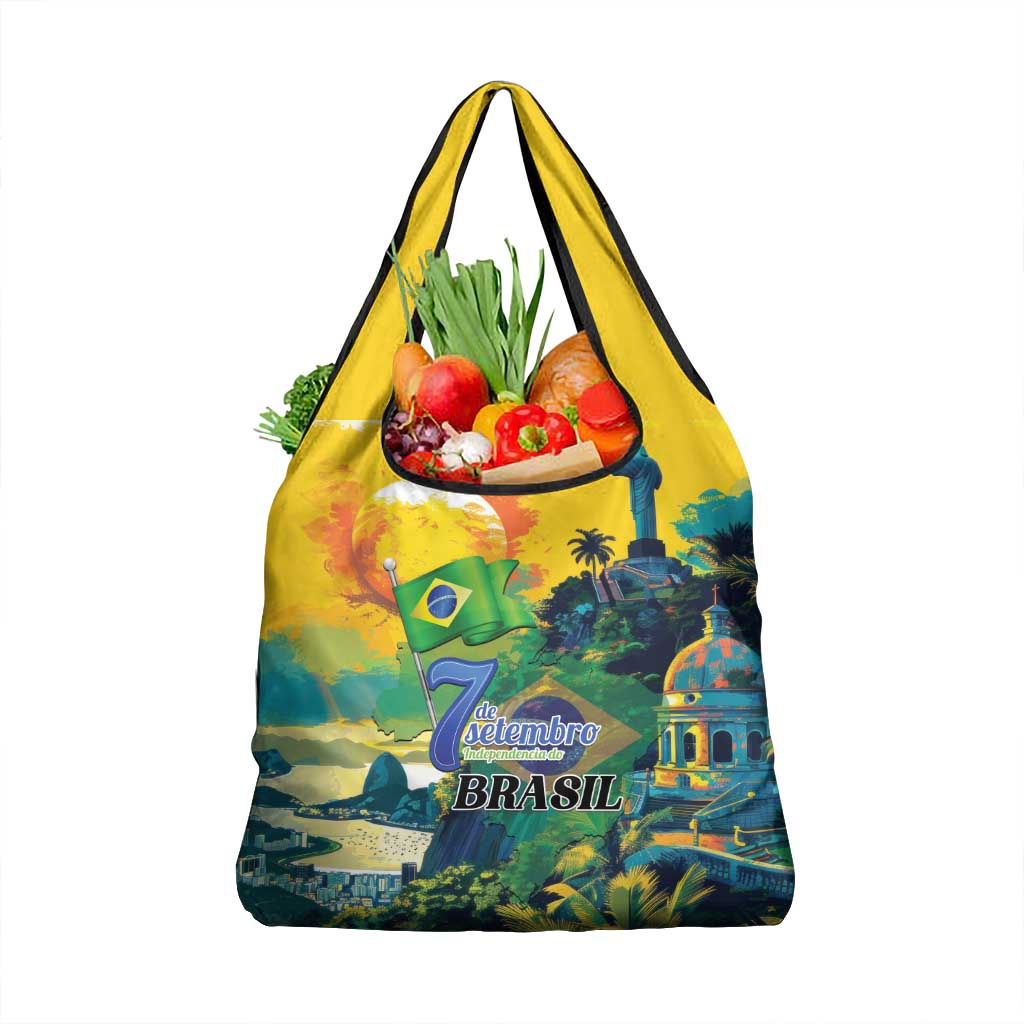 Brazil Sete de Setembro Grocery Bag Brasil Rio de Janeiro Art Style - Wonder Print Shop