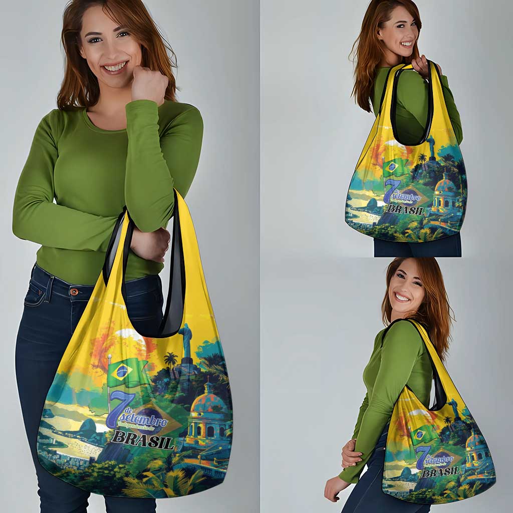 Brazil Sete de Setembro Grocery Bag Brasil Rio de Janeiro Art Style - Wonder Print Shop