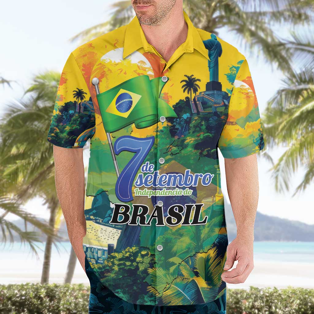 Personalized Brazil Sete de Setembro Hawaiian Shirt Brasil Rio de Janeiro Art Style - Wonder Print Shop
