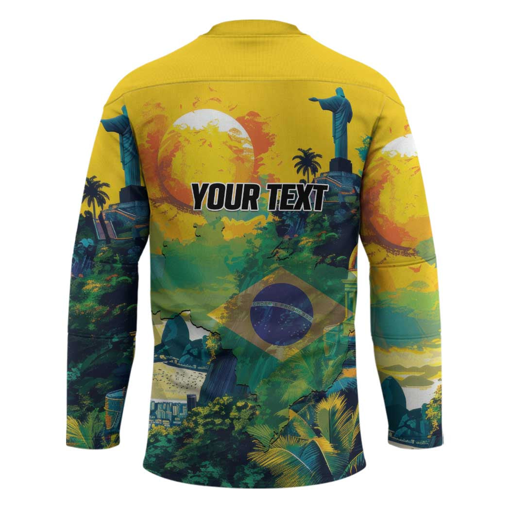 Personalized Brazil Sete de Setembro Hockey Jersey Brasil Rio de Janeiro Art Style - Wonder Print Shop