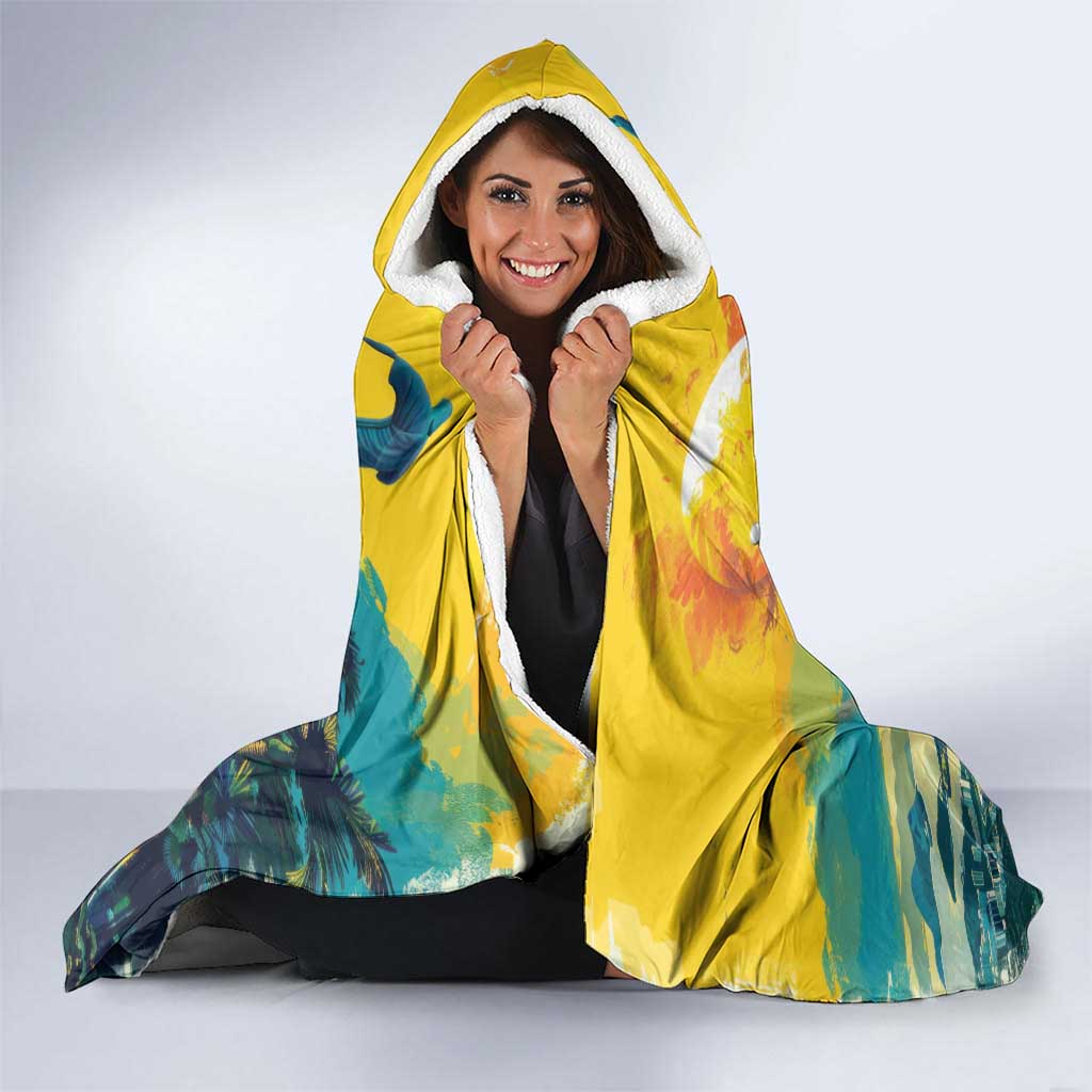 Brazil Sete de Setembro Hooded Blanket Brasil Rio de Janeiro Art Style - Wonder Print Shop