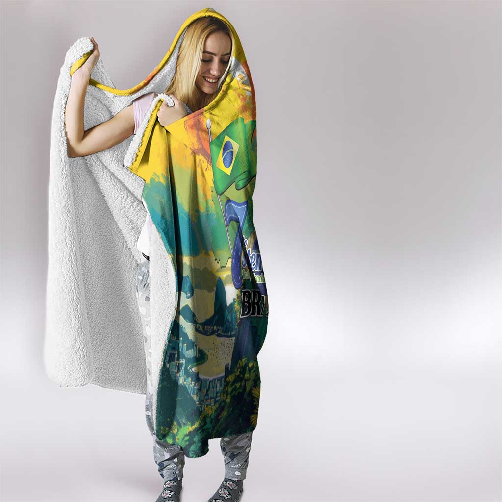 Brazil Sete de Setembro Hooded Blanket Brasil Rio de Janeiro Art Style - Wonder Print Shop