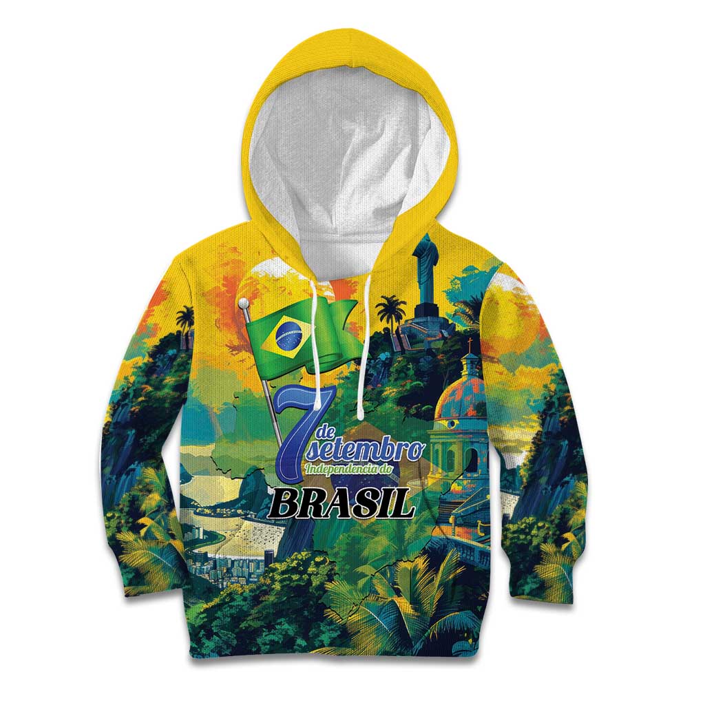 Personalized Brazil Sete de Setembro Kid Hoodie Brasil Rio de Janeiro Art Style - Wonder Print Shop