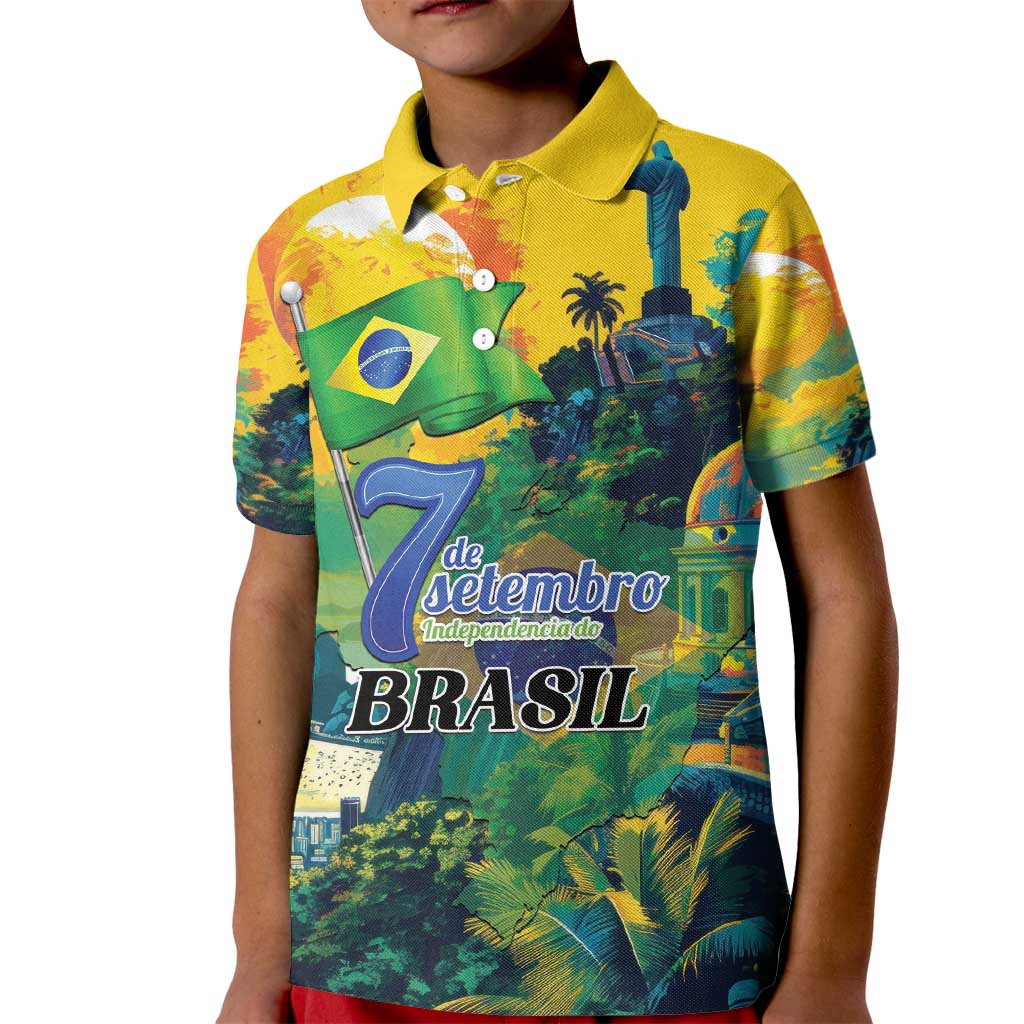 Personalized Brazil Sete de Setembro Kid Polo Shirt Brasil Rio de Janeiro Art Style - Wonder Print Shop