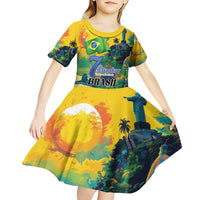 Personalized Brazil Sete de Setembro Kid Short Sleeve Dress Brasil Rio de Janeiro Art Style - Wonder Print Shop