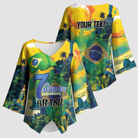Personalized Brazil Sete de Setembro Kimono Sleeve Blouse Brasil Rio de Janeiro Art Style - Wonder Print Shop