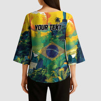 Personalized Brazil Sete de Setembro Kimono Sleeve Blouse Brasil Rio de Janeiro Art Style - Wonder Print Shop