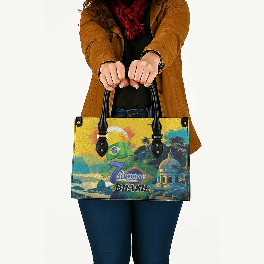 Brazil Sete de Setembro Leather Bag Brasil Rio de Janeiro Art Style - Wonder Print Shop