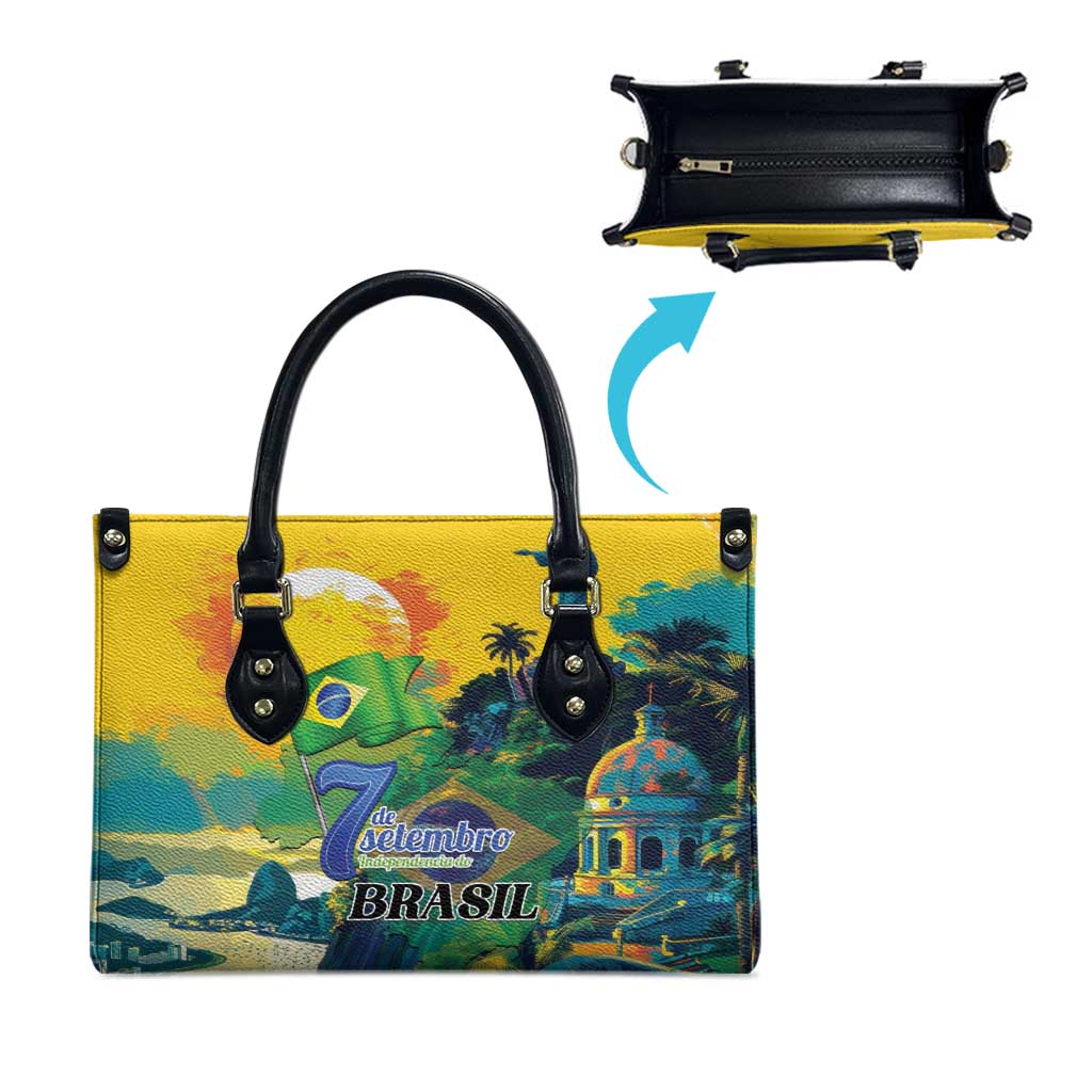 Brazil Sete de Setembro Leather Bag Brasil Rio de Janeiro Art Style - Wonder Print Shop