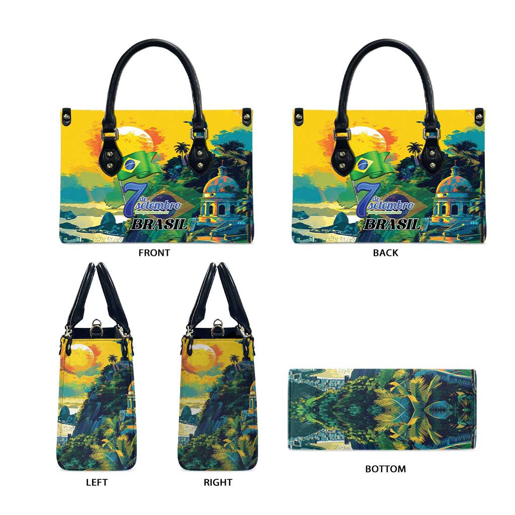 Brazil Sete de Setembro Leather Bag Brasil Rio de Janeiro Art Style - Wonder Print Shop