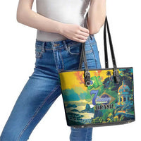 Brazil Sete de Setembro Leather Tote Bag Brasil Rio de Janeiro Art Style - Wonder Print Shop