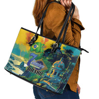 Brazil Sete de Setembro Leather Tote Bag Brasil Rio de Janeiro Art Style - Wonder Print Shop
