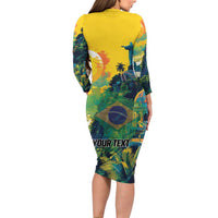 Personalized Brazil Sete de Setembro Long Sleeve Bodycon Dress Brasil Rio de Janeiro Art Style - Wonder Print Shop