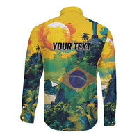 Personalized Brazil Sete de Setembro Long Sleeve Button Shirt Brasil Rio de Janeiro Art Style - Wonder Print Shop