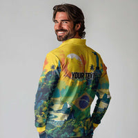 Personalized Brazil Sete de Setembro Long Sleeve Polo Shirt Brasil Rio de Janeiro Art Style - Wonder Print Shop