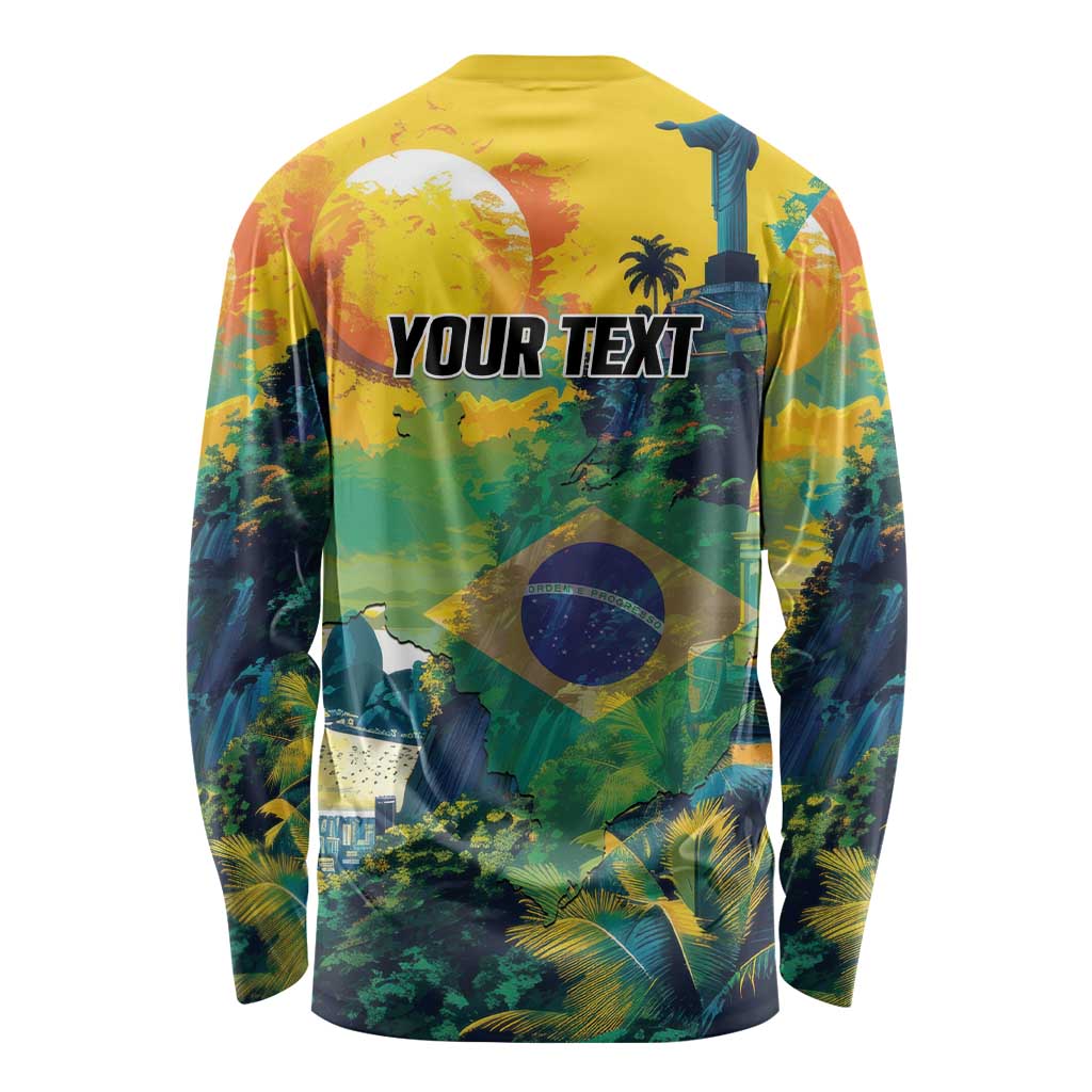 Personalized Brazil Sete de Setembro Long Sleeve Shirt Brasil Rio de Janeiro Art Style - Wonder Print Shop