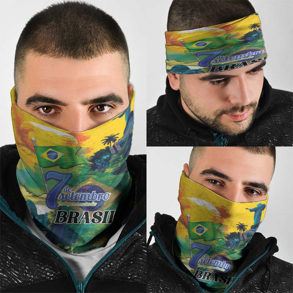 Brazil Sete de Setembro Neck Gaiter Brasil Rio de Janeiro Art Style LT01