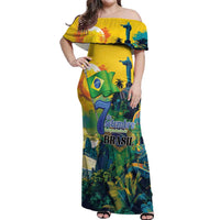 Personalized Brazil Sete de Setembro Off Shoulder Maxi Dress Brasil Rio de Janeiro Art Style - Wonder Print Shop