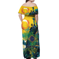 Personalized Brazil Sete de Setembro Off Shoulder Maxi Dress Brasil Rio de Janeiro Art Style - Wonder Print Shop