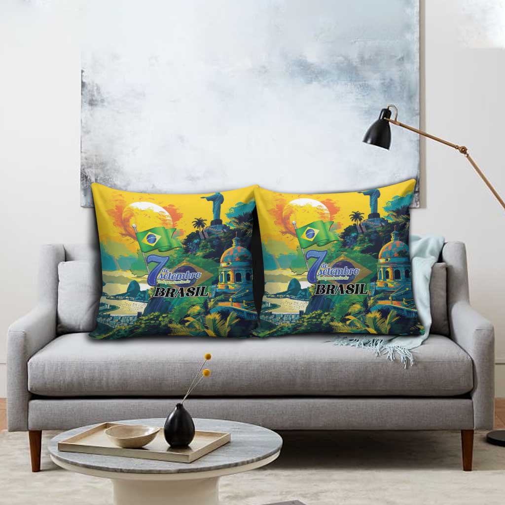 Brazil Sete de Setembro Pillow Cover Brasil Rio de Janeiro Art Style - Wonder Print Shop