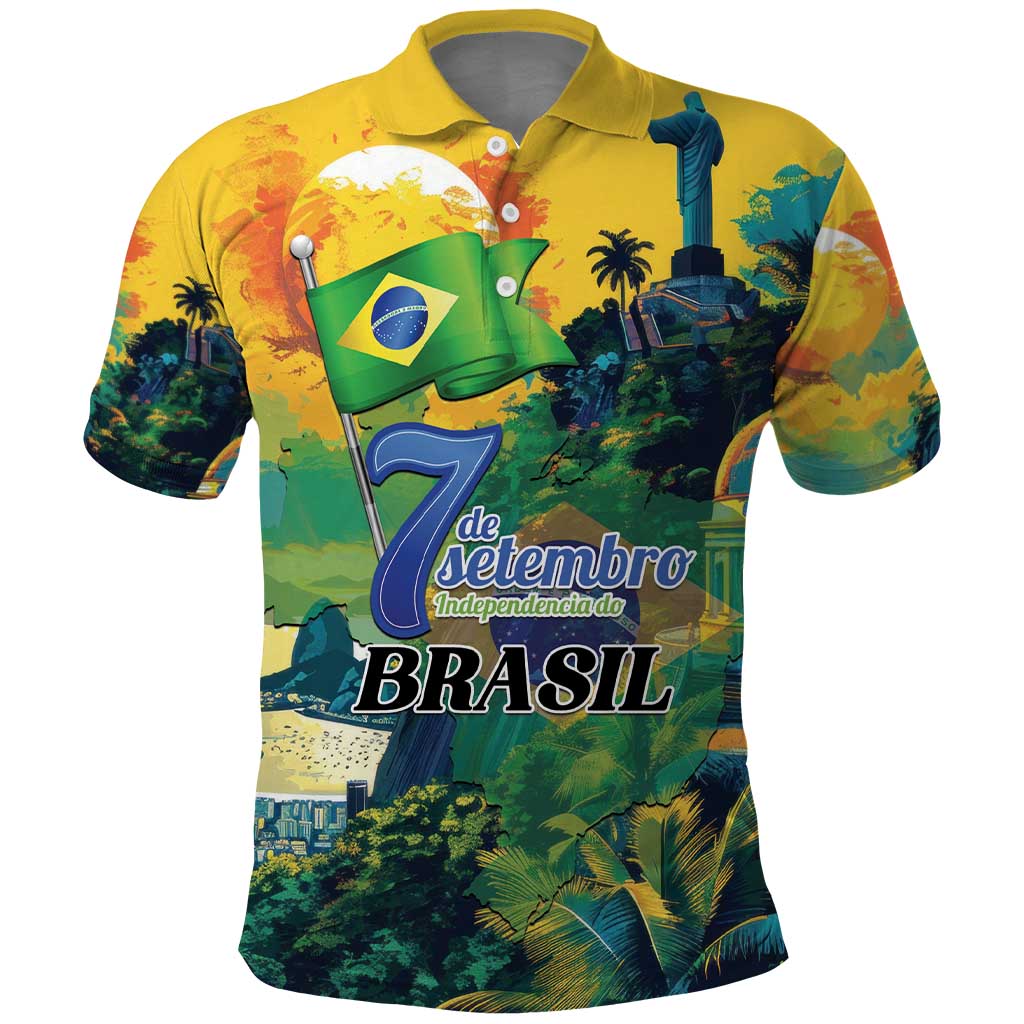 Personalized Brazil Sete de Setembro Polo Shirt Brasil Rio de Janeiro Art Style - Wonder Print Shop