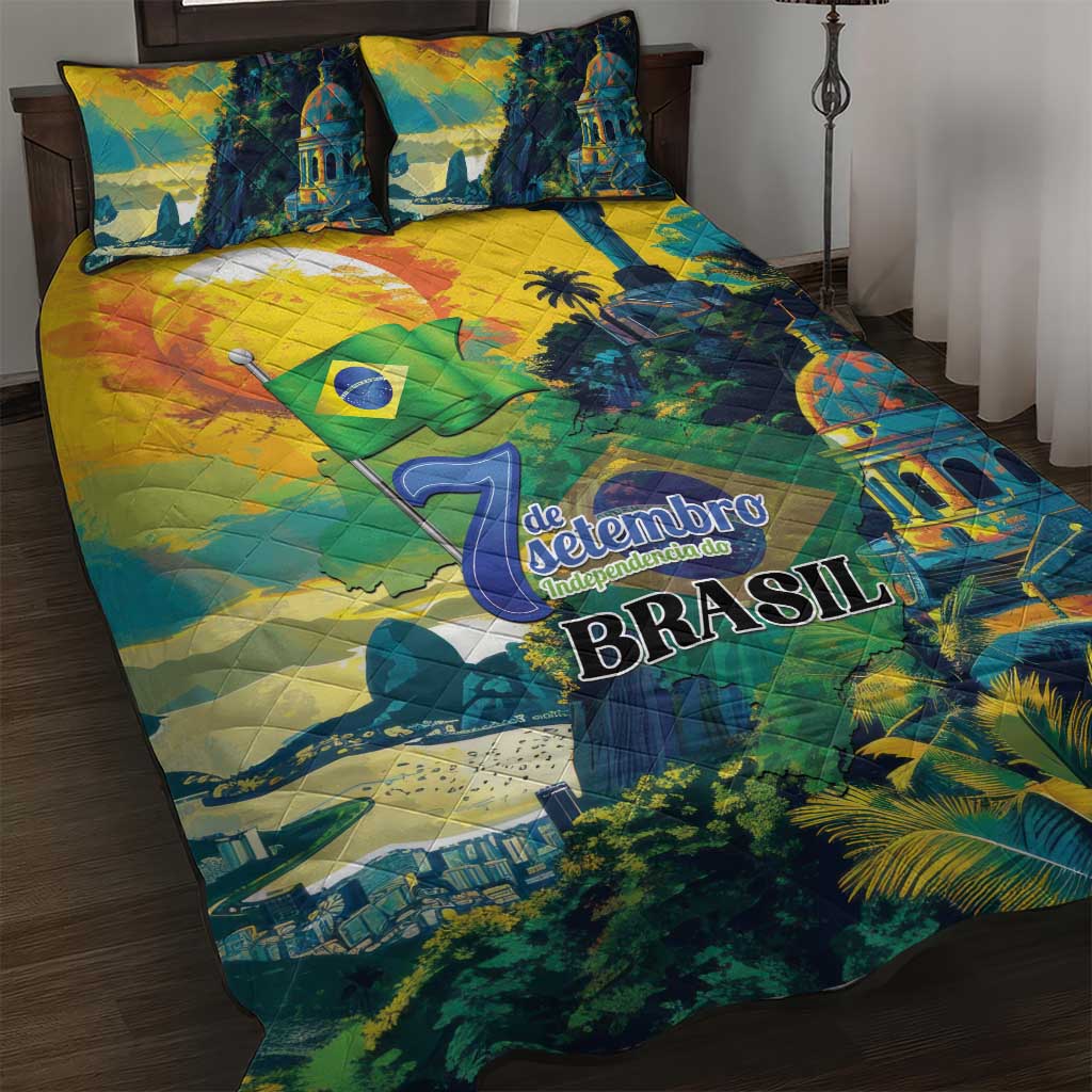 Brazil Sete de Setembro Quilt Bed Set Brasil Rio de Janeiro Art Style - Wonder Print Shop
