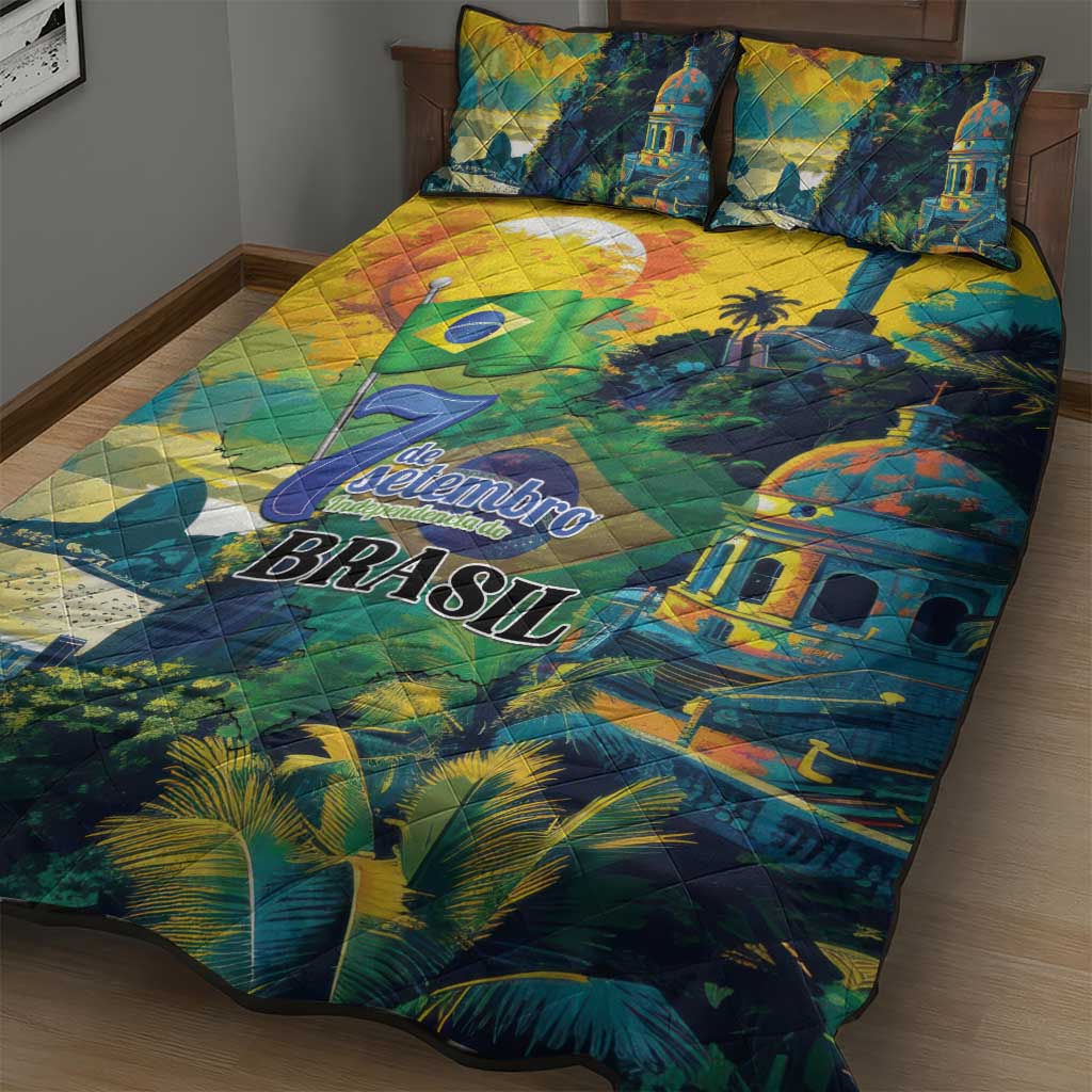 Brazil Sete de Setembro Quilt Bed Set Brasil Rio de Janeiro Art Style - Wonder Print Shop