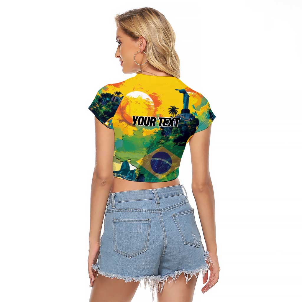 Personalized Brazil Sete de Setembro Raglan Cropped T Shirt Brasil Rio de Janeiro Art Style - Wonder Print Shop