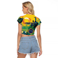 Personalized Brazil Sete de Setembro Raglan Cropped T Shirt Brasil Rio de Janeiro Art Style - Wonder Print Shop