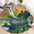 Brazil Sete de Setembro Round Carpet Brasil Rio de Janeiro Art Style - Wonder Print Shop
