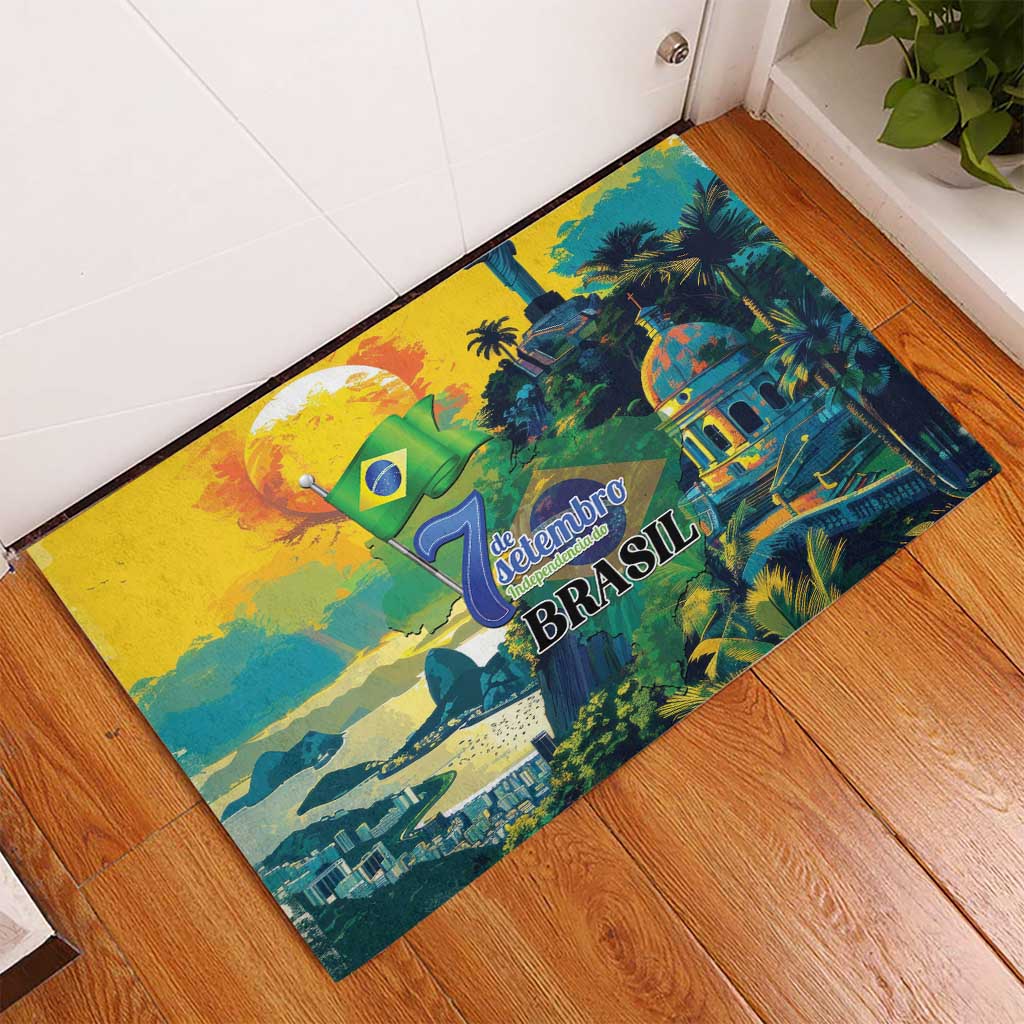 Brazil Sete de Setembro Rubber Doormat Brasil Rio de Janeiro Art Style - Wonder Print Shop