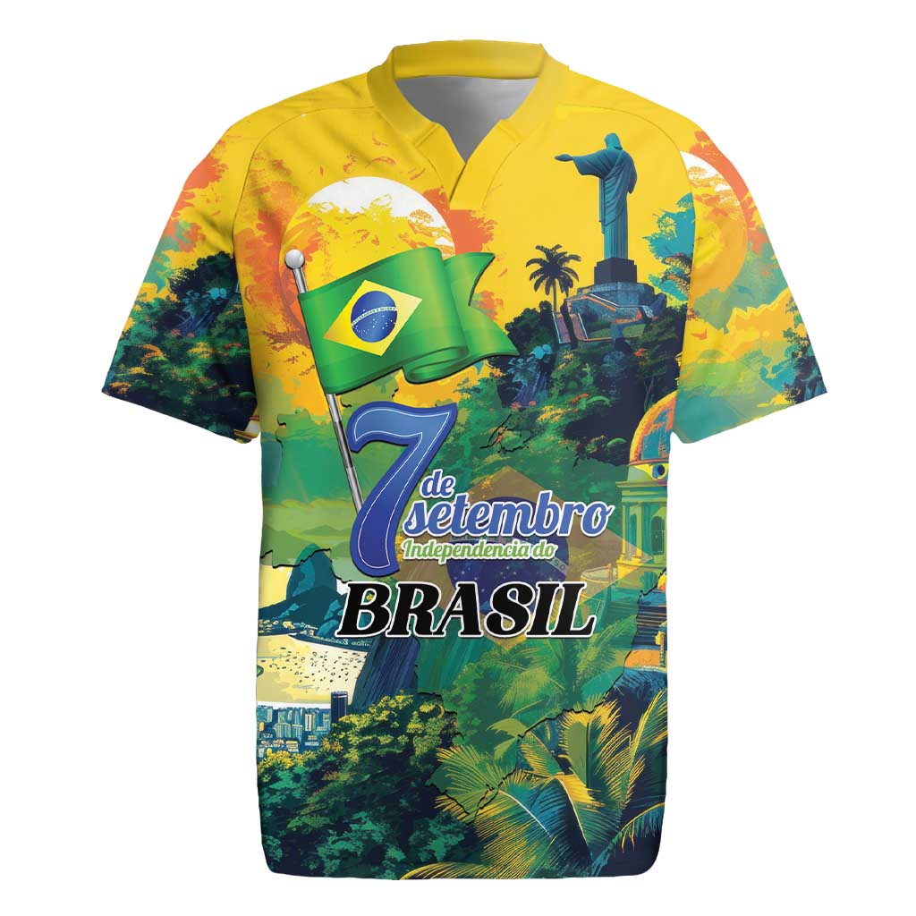 Personalized Brazil Sete de Setembro Rugby Jersey Brasil Rio de Janeiro Art Style - Wonder Print Shop