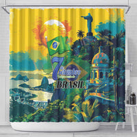 Brazil Sete de Setembro Shower Curtain Brasil Rio de Janeiro Art Style - Wonder Print Shop