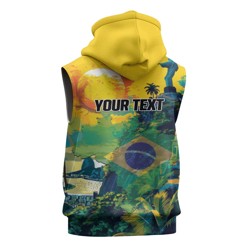 Personalized Brazil Sete de Setembro Sleeveless Hoodie Brasil Rio de Janeiro Art Style - Wonder Print Shop