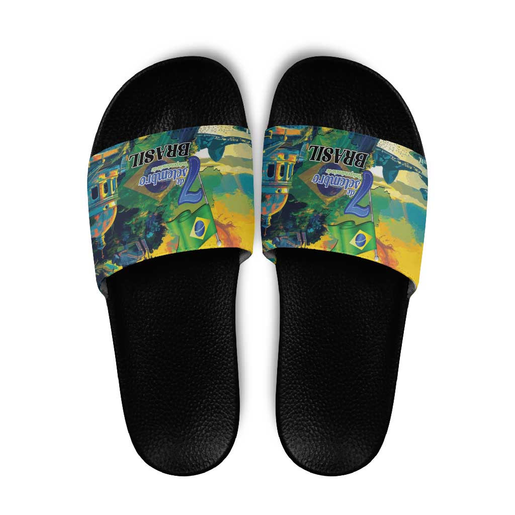 Brazil Sete de Setembro Slide Sandals Brasil Rio de Janeiro Art Style - Wonder Print Shop