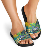Brazil Sete de Setembro Slide Sandals Brasil Rio de Janeiro Art Style - Wonder Print Shop