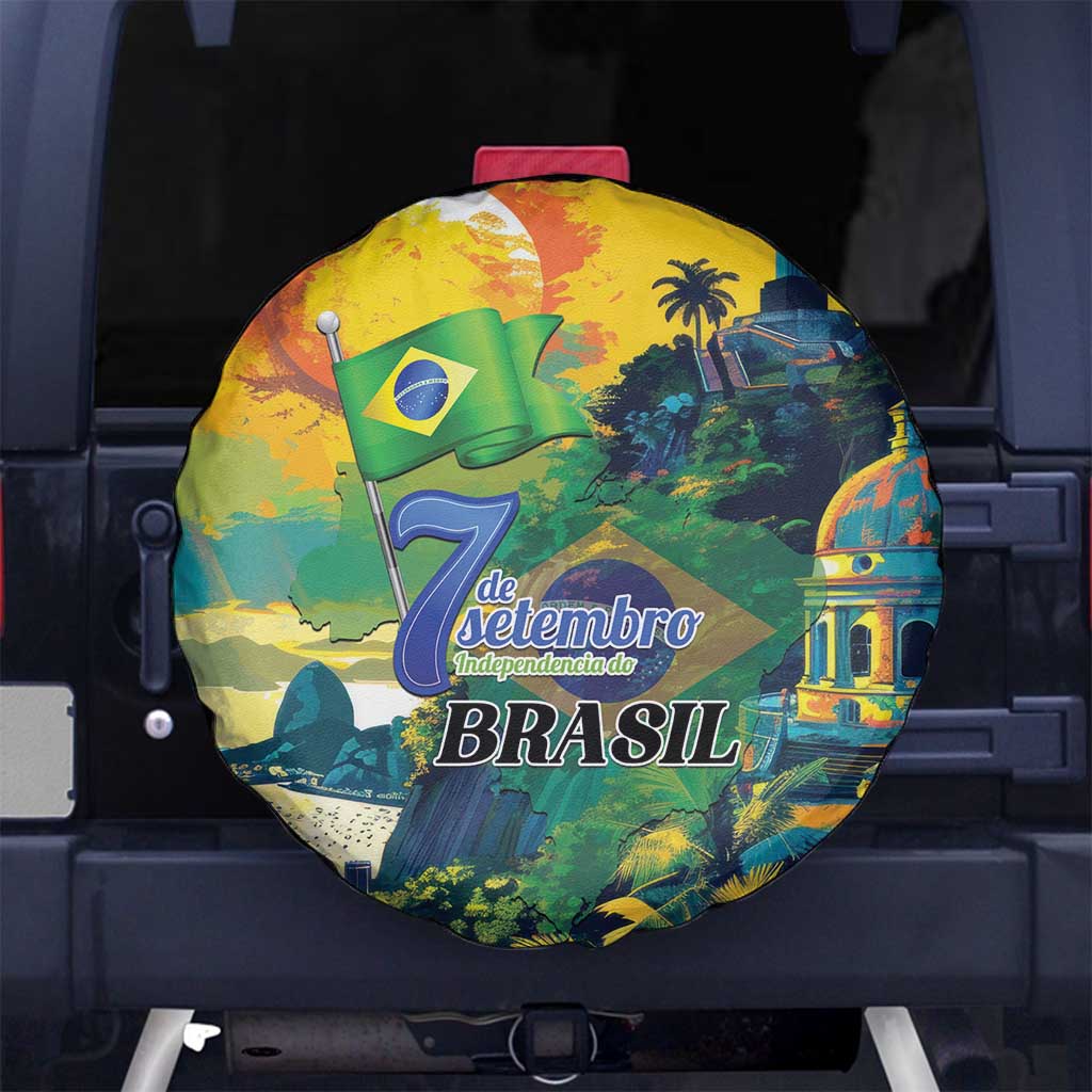 Brazil Sete de Setembro Spare Tire Cover Brasil Rio de Janeiro Art Style - Wonder Print Shop