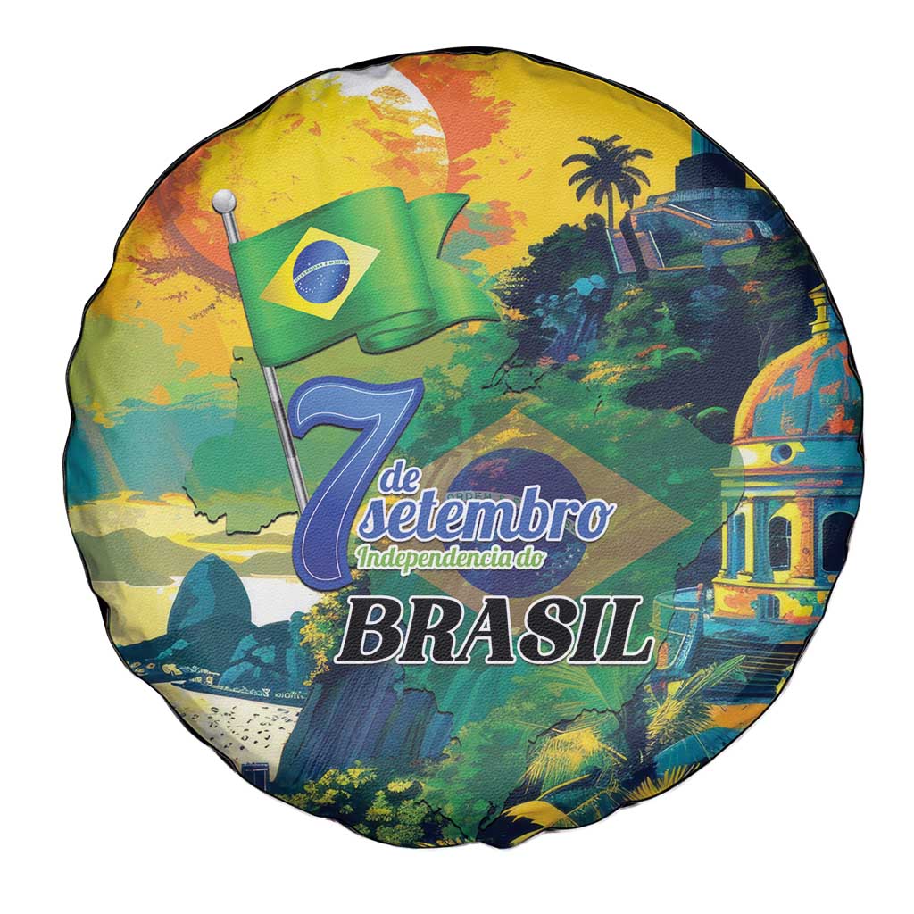 Brazil Sete de Setembro Spare Tire Cover Brasil Rio de Janeiro Art Style - Wonder Print Shop
